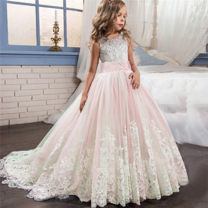 FAYON KIDS Flared Gown | Red, Silk, Round, Sleeveless For Girls | Flared  gown, Gowns for girls, Fashion